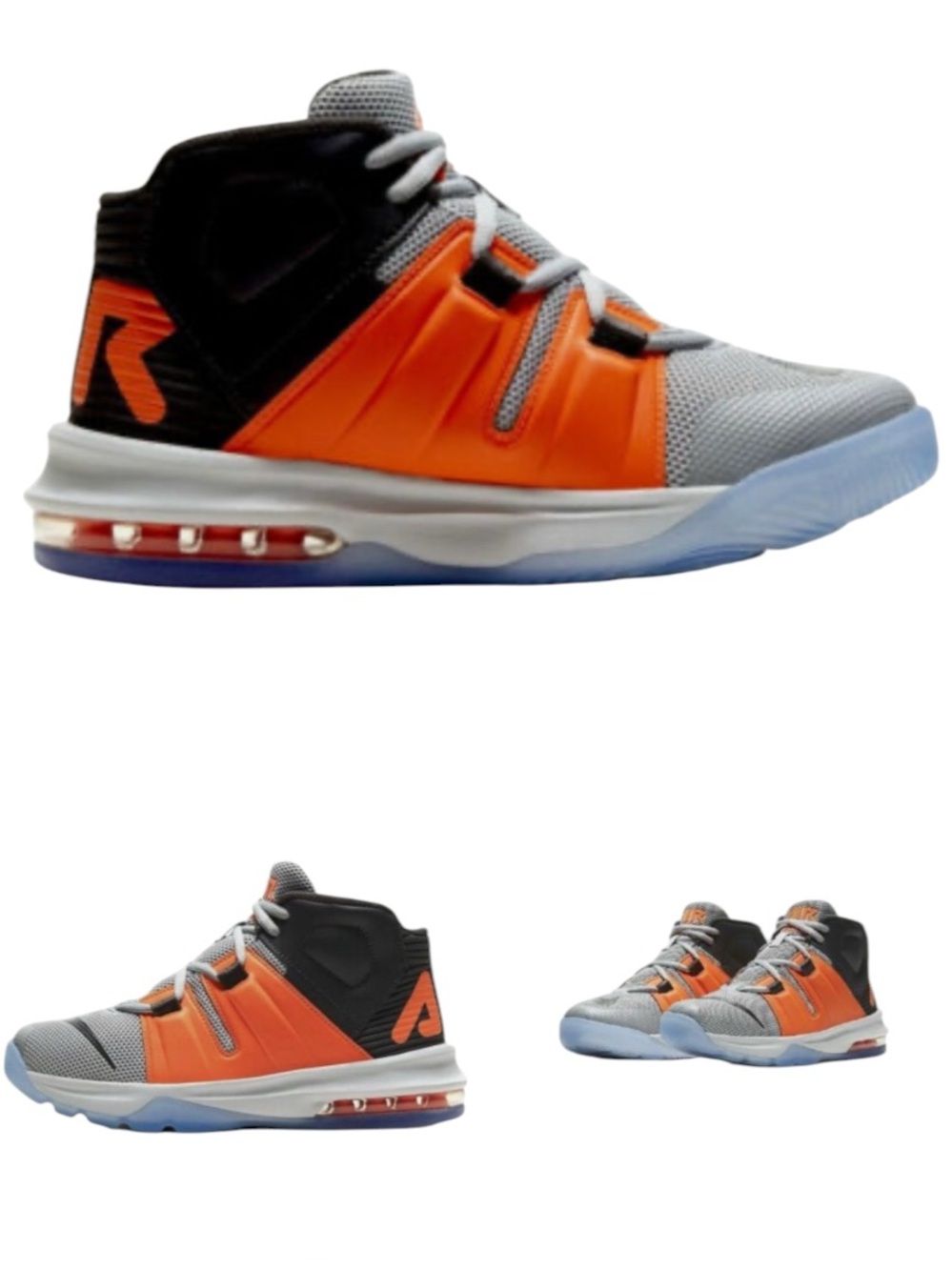 Nike Air Max Charge GS LT Smoke Dark Grey/Black/Orange High Top Sneakers
